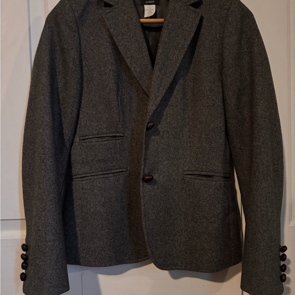 J. Crew Herringbone Cashmere Blazer